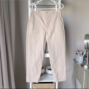 COS nude/tan/beige cropped wide leg pants